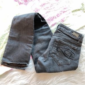Paige jeans. Blue Heights. Low Rise skinny. Sz 27. Gray.
